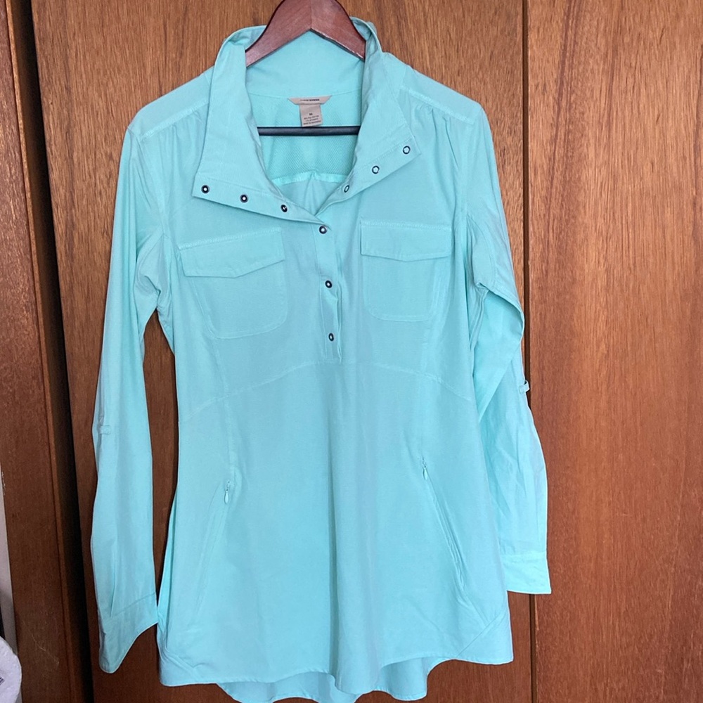 Duluth Trading Company Womens Windbreaker Pullover Tunic M Mint Green
